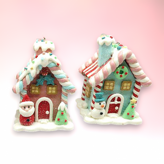 Gingerbread Snowman Santa Candy House Ornament 05-05338 North Pole Sweet Shoppe