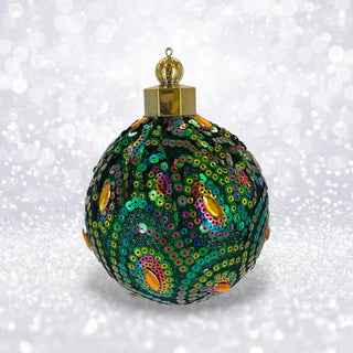 Pre-Order December Diamonds Sequin Peacock Ornament 05-05479 Peacock Glamour