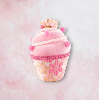 Pink 6 in Pink Swirl Cupcake Retro Hippy Ornament 08-00054 Spring Sweets