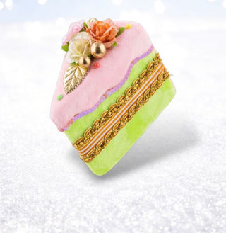 Pre-Order December Diamonds 4.5in Green Floral Beaded Cake Slice 08-00248 Sweet Dreams