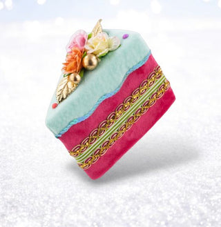 Pre-Order December Diamonds 4.5in Fuschia Pink Floral Beaded Cake Slice 08-00249 Sweet Dreams