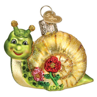 Smiley Snail Glass Ornament 12644