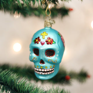 Day Of The Dead Blue Skull Ornament 26069