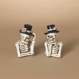 Pre-Order Gerson 5.51" Lighted Resin Halloween Skeleton Bust Set 2736980