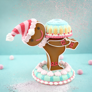 Whimsical Gingerbread Man Cake Candle Holder 29-29294 North Pole Sweet Shoppe