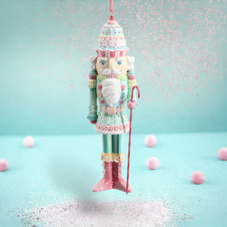 Pastel Pink Blue Cake Nutcracker Ornament 29-29310 North Pole Sweet Shoppe