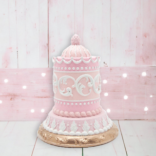 Pink Cake on Gold Base 29-29521 Nutcracker Sweet Shoppe
