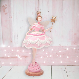 Pink Christmas Sugar Frosted Cake Fairy w/Crown 29-29522 Nutcracker Sweet Shoppe