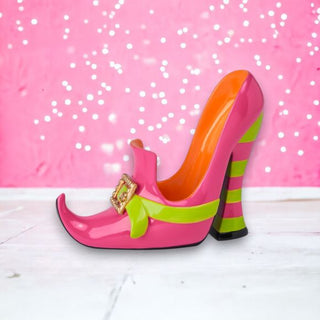 Pink Halloween Witch Shoe Wine Holder 29-30171 Ghoulish Goodies