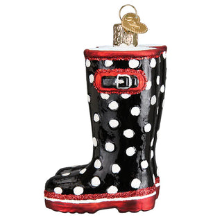 Polka Dot Garden Rubber Rain Boots Ornament 32389