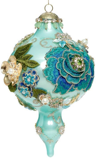 2025 Kings Jewel Extra Fancy Finial Ornament, Turquoise 36-54372