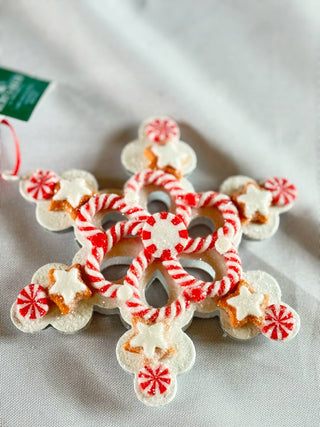 Peppermint Gingerbread Snowflake Christmas Ornaments D3620