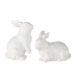 Raz Easter 4" Clay White Rabbit Set 4210151