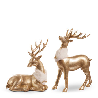 PRE-SALE 11.5" Gold Deer with Fur Collar 4411348
