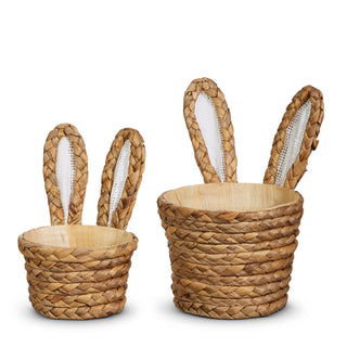 Raz Easter 8.5" Natural Basketweave Bunny Ear Baskets 4503407
