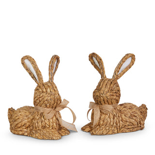 Raz Easter 10.5" Natural Basketweave Brown Woven Bunny Set 4503410