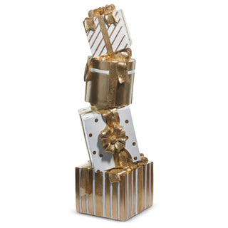 PRE-ORDER 28" Gold and White Stacked Presents 4511639