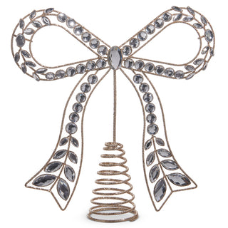 PRE-ORDER Raz 10.5" Clear Jeweled Coquette Bow Tree Topper 4513575