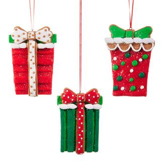PRE-ORDER Raz 4.5" Gingerbread Package Ornament Set 4516444