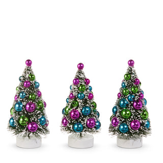 PRE-ORDER 3.75" Box of Bottle Brush Trees with Ornaments 4520096
