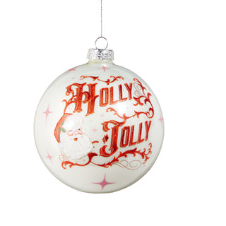 Pre-Order 5" Holly Jolly Santa Ball Ornament 4525416