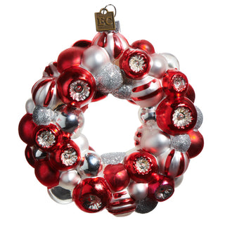Imports Eric Cortina EC Red White Peppermint Wreath Reflector Ornament 4553171