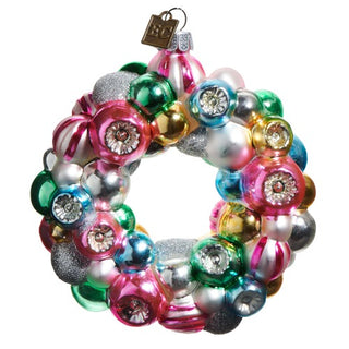 Eric Cortina EC Multicolor Pastel Pink Wreath Reflector Ornament 4553180