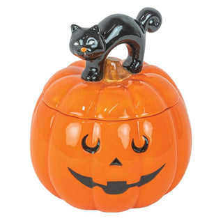 Halloween Pumpkin Cat Cookie Candy Jar 53116