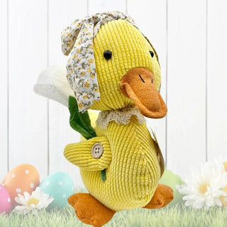 9" Prarie Easter Spring Duck Beanie Bottom Shelf Sitter