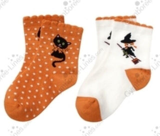 6-12 mo Halloween Black Cat Witch Infant Holiday Novelty Socks Set