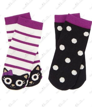 0-6 mo Girls Black Cat Novelty Halloween Socks Set