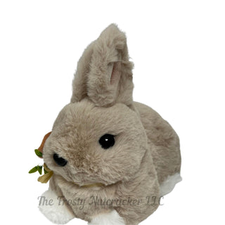 Bella Lux 7" Faux Fur Shelf Sitter Bunny Rabbit Wood Chip Flower E21