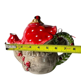 Mushroom & Ladybug Teapot Sugar Bowl,Creamer & Mugs by Blue Sky Clayworks