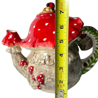 Mushroom & Ladybug Teapot Sugar Bowl,Creamer & Mugs by Blue Sky Clayworks