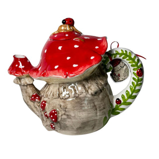 Mushroom & Ladybug Teapot Sugar Bowl,Creamer & Mugs by Blue Sky Clayworks