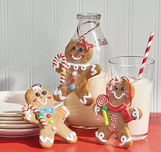 RAZ Imports 5" Gingerbread Man Ornaments Set New Christmas Candy