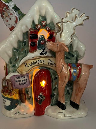 Christmas Candle Tea Light Rudolphs Place Candle House