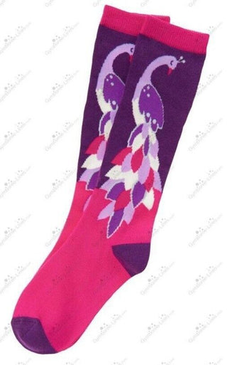XXS 3-4 Novelty Peacock Holiday Knee High Holiday Socks