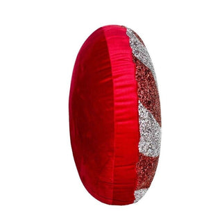 Sparkles Home Luminous Red Peppermint Rhinestone Throw Pillow Holiday