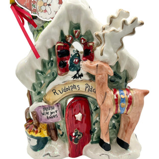 Christmas Candle Tea Light Rudolphs Place Candle House