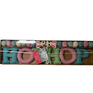 Easter Embroidered Felt Bunny Rabbit Puffy Hop Hop Garland