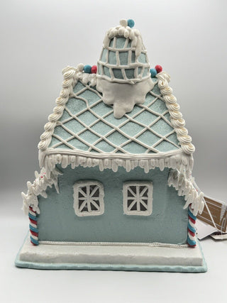 14" Christmas Light up Gingerbread House W/Penguins