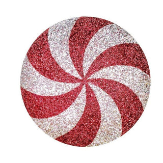 Sparkles Home Luminous Red Peppermint Rhinestone Throw Pillow Holiday