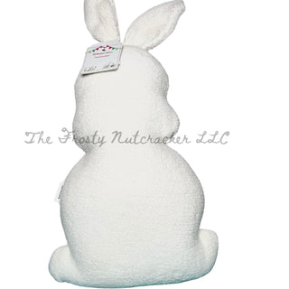 18" Easter Spring Country Cottage Floral Sherpa Bunny Throw Pillow