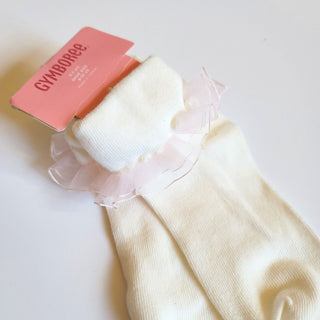 Girls sz 3-4 Pink Organza Ruffle Socks