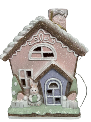 Cupcakes & Cashmere Easter Bunny Light UP Gingerbread House