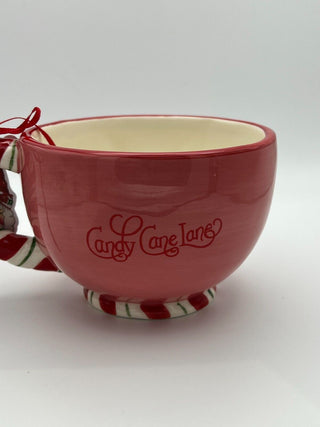 Blue Sky Clayworks Candy Peppermint Snowman Latte Christmas Mug
