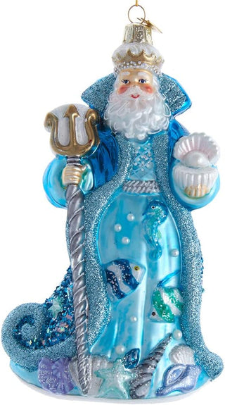 Coastal Bellissimo Glass Under The Sea Santa Christmas Ornament BELL0034