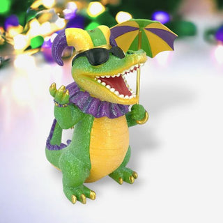 Alligator with Umbrella 65-65036 Gator Mardi Gras