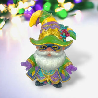 Mardi Gras Santa Gnome Ornament 65-65042